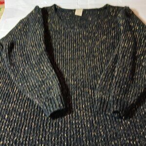 Women's Black and Gold Sparkly Sweater 4X- Dressy look